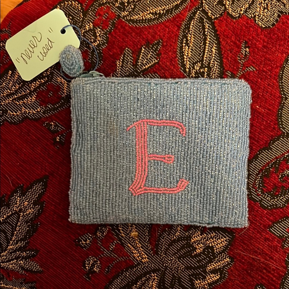 Blue Bags with Textured Fabric and Zipper Closure